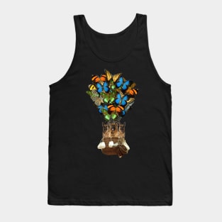 German Shepherd Dog Butterfly Hot Air Balloon Tank Top